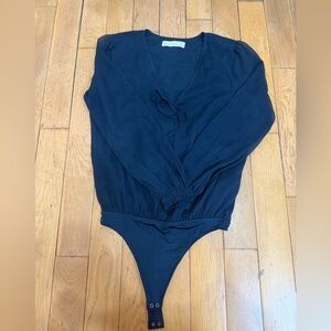 Abercrombie navy blue blouse bodysuit
